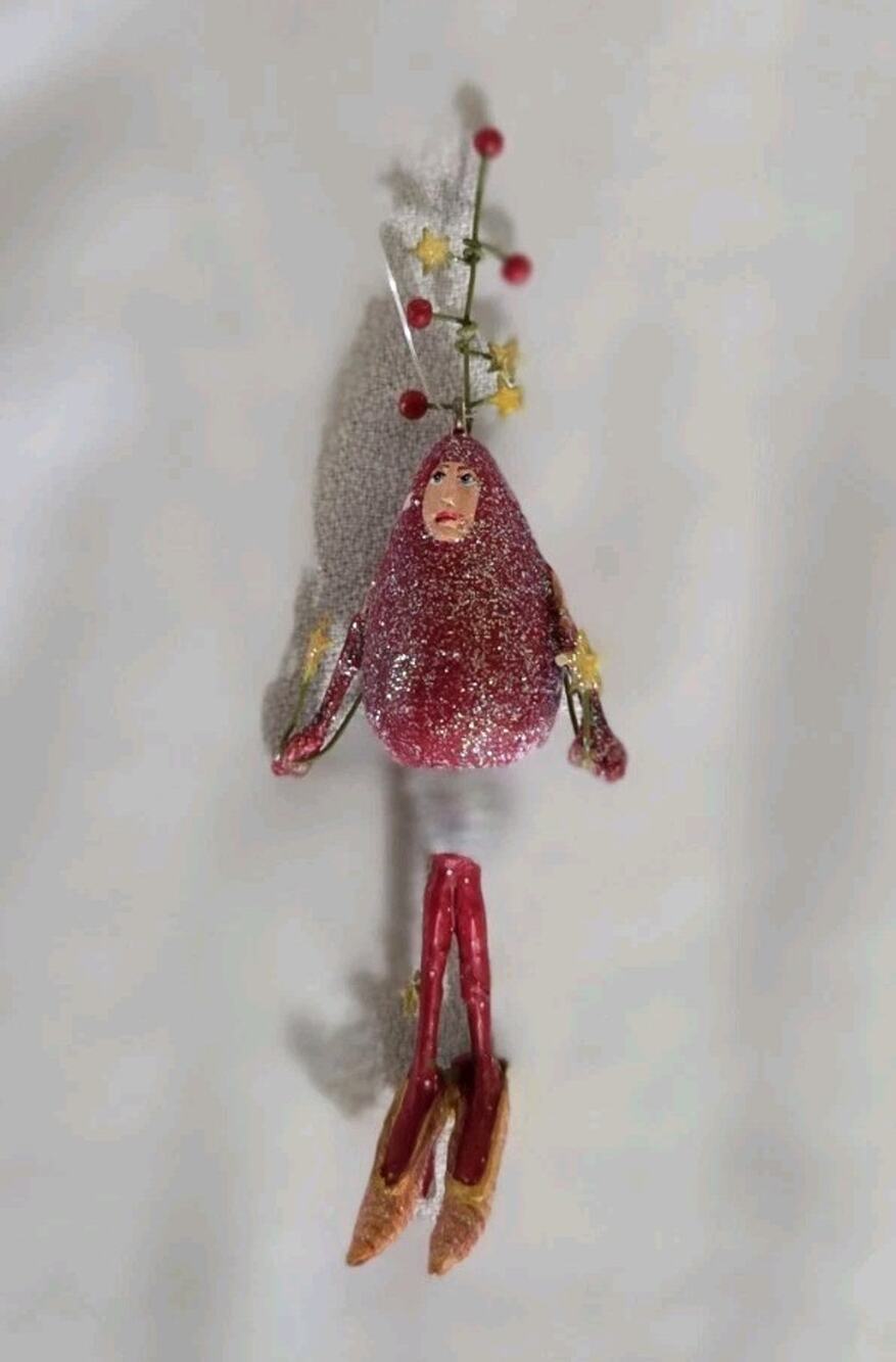 Patience Brewster Krinkles Red LIGHTBULB GIRL Lady Christmas Ornament Dept 56